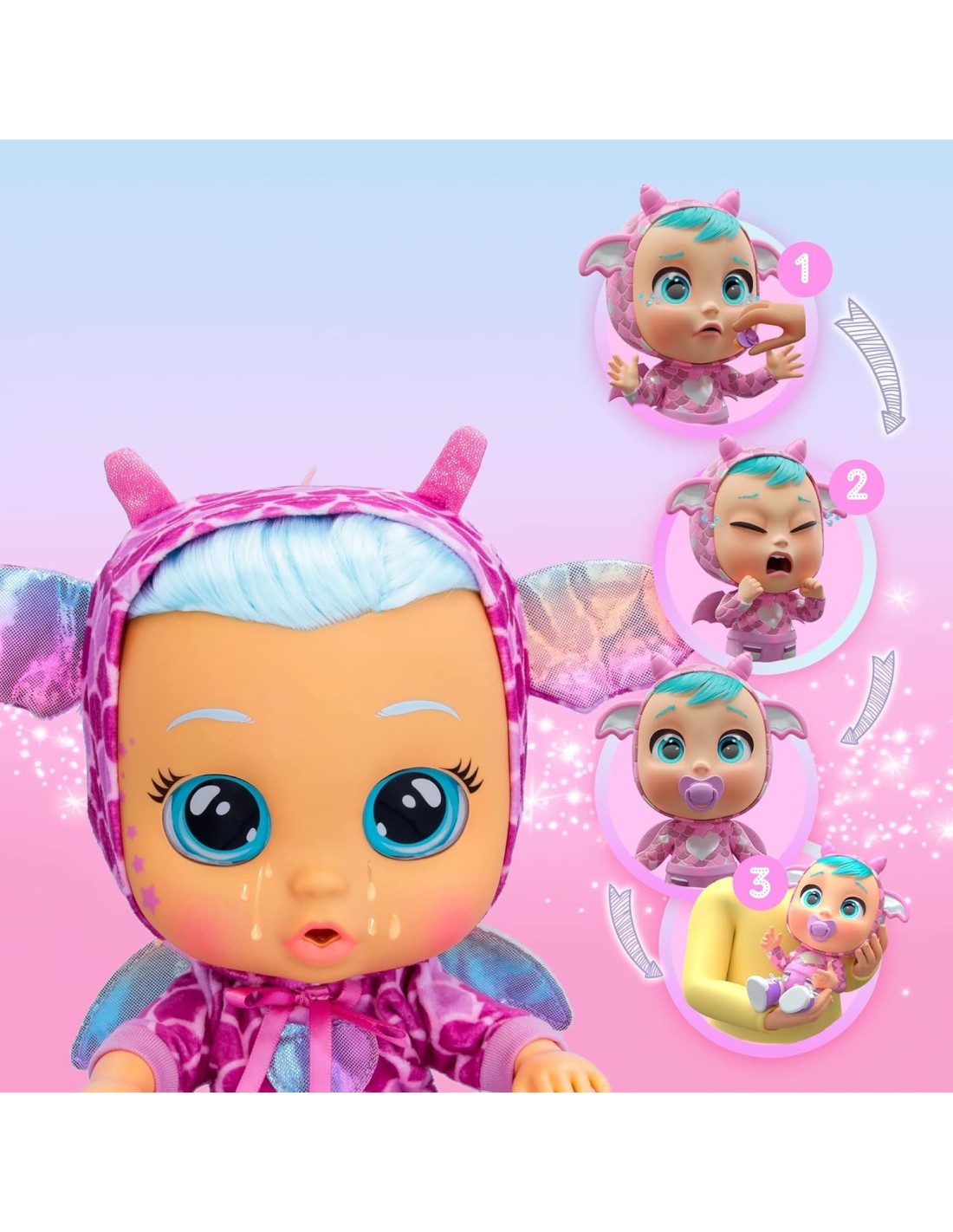 Cry Babies Magic Tears Dressy Fantasy Bruny, Bambola Interattiva, C...