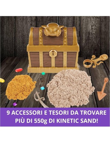 Kinetic Sand, Playset Caccia al Tesoro con Sabbia Dorata e Marrone,...