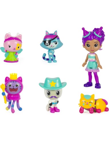 Gabby's Dollhouse, Set di 6 Personaggi con Scatola a Sorpresa e Acc...
