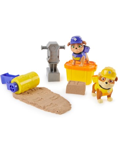 Rubble & Crew, Set di Action Figure Rubble e Mix con Kinetic Sand B...