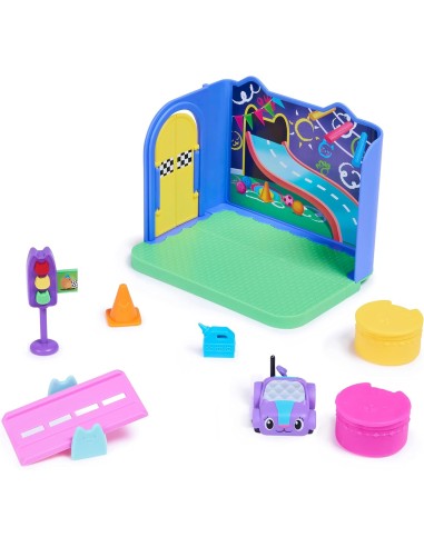 Gabby's Dollhouse, Stanza dei Giochi Purr-ific con la Macchinina Ca...