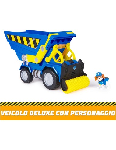 Rubble & Crew, Veicolo Deluxe di Wheeler, Camion Ribaltabile con Lu...