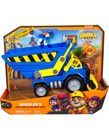 Rubble & Crew, Veicolo Deluxe di Wheeler, Camion Ribaltabile con Lu...