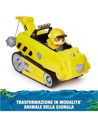 PAW Patrol Jungle Pups, Veicolo Rinoceronte di Rubble, Veicolo Gioc...