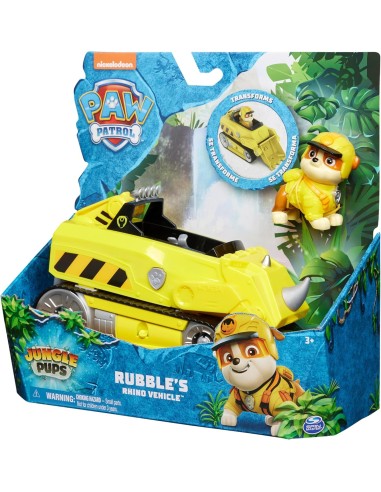 PAW Patrol Jungle Pups, Veicolo Rinoceronte di Rubble, Veicolo Gioc...