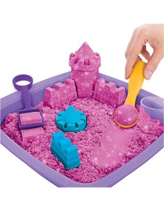 Kinetic Sand, sabbia cinetica rosa, glitterata, castello di sabbia,... 2