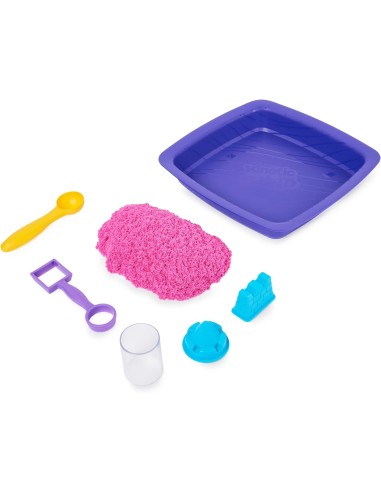 Kinetic Sand, sabbia cinetica rosa, glitterata, castello di sabbia,...