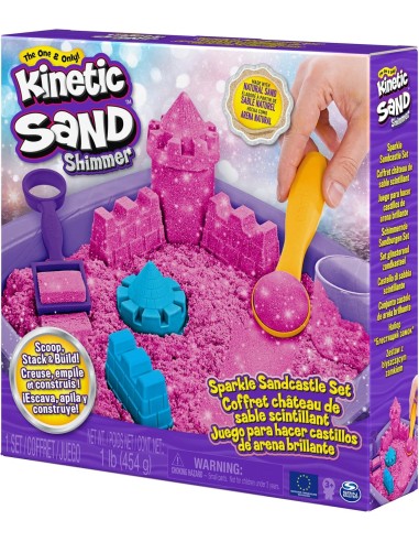 Kinetic Sand, sabbia cinetica rosa, glitterata, castello di sabbia,...