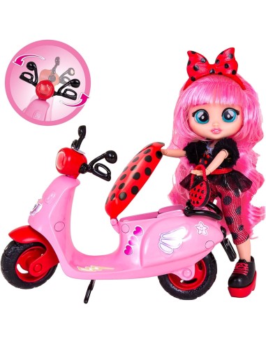 BFF by Cry Babies Lady, playset bambola, scooter con 10 accessori, ...