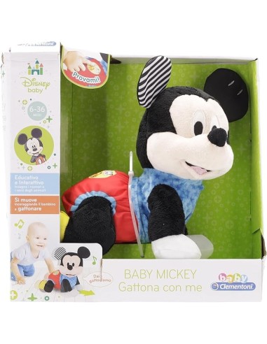 Clementoni, Disney Baby Mickey, Peluche Interattivo, Gattona con Me...