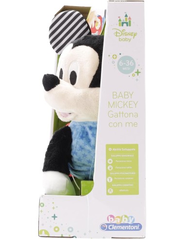 Clementoni, Disney Baby Mickey, Peluche Interattivo, Gattona con Me...