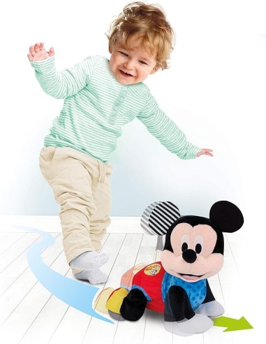 Clementoni, Disney Baby Mickey, Peluche Interattivo, Gattona con Me...