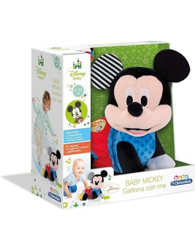 Clementoni, Disney Baby Mickey, Peluche Interattivo, Gattona con Me...