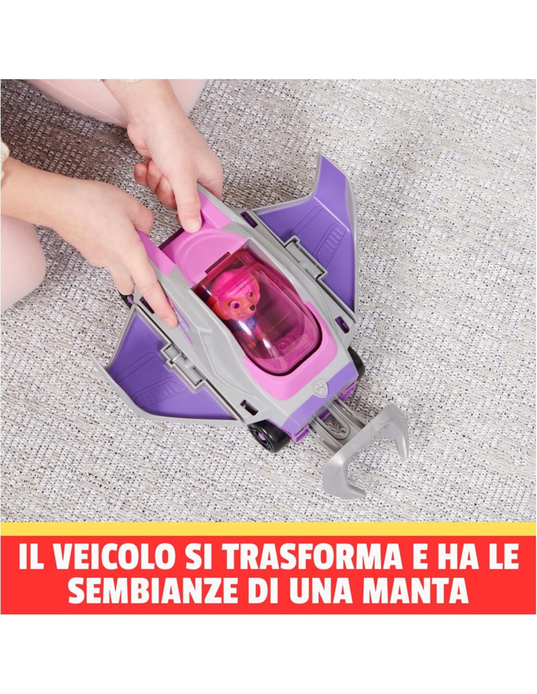 Paw Patrol, veicolo trasformabile Aqua Pups di Skye, personaggio Sk...