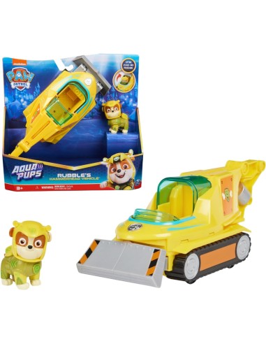 Paw Patrol, veicolo trasformabile Aqua Pups di Rubble, personaggio ...
