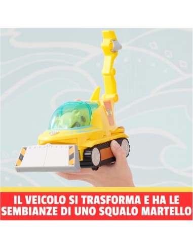 Paw Patrol, veicolo trasformabile Aqua Pups di Rubble, personaggio ...