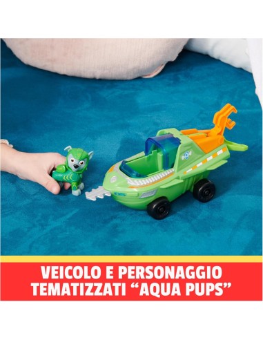 Paw Patrol Aqua Pups, veicolo trasformabile di Rocky, personaggio R...