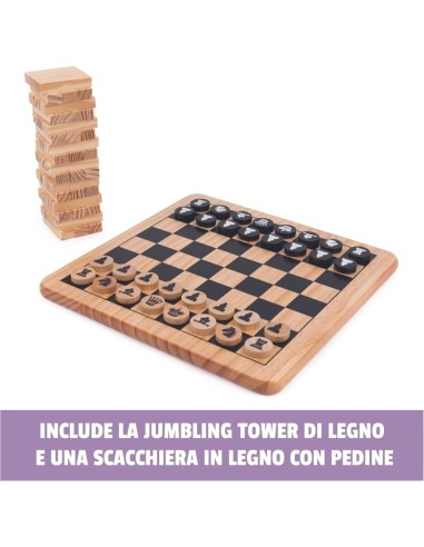 Editrice Giochi, Set di 6 Giochi da Tavolo in Legno, Scacchi, Dama,...