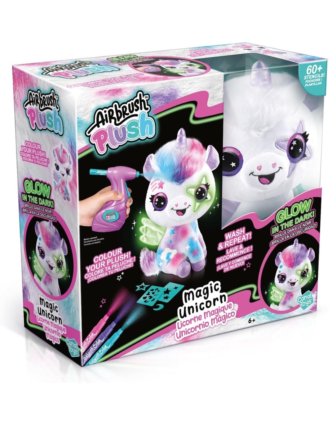 Rocco Giocattoli, Airbrush Plush Unicorno, Unicorno Brilla al Buio,...
