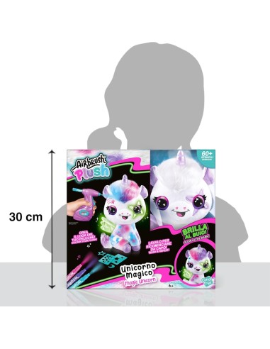 Rocco Giocattoli, Airbrush Plush Unicorno, Unicorno Brilla al Buio,...