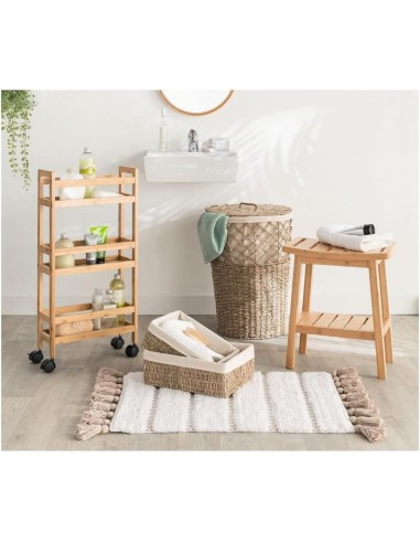 5five Tappeto da Bagno, Bianco Taupe 50x75 cm, Cotone, Pelo Corto, ...