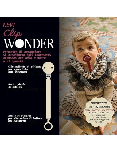 Suavinex Clip per Ciuccio in Sil Wonder, Rosa Antico - Chiusura a C...