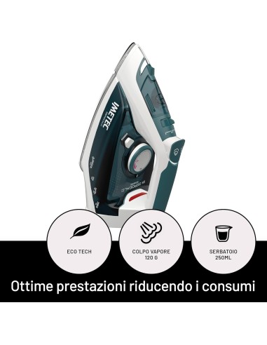 Imetec ZeroCalc Z1 2500 Ferro da Stiro a Vapore, 2200W, Piastra Acc...