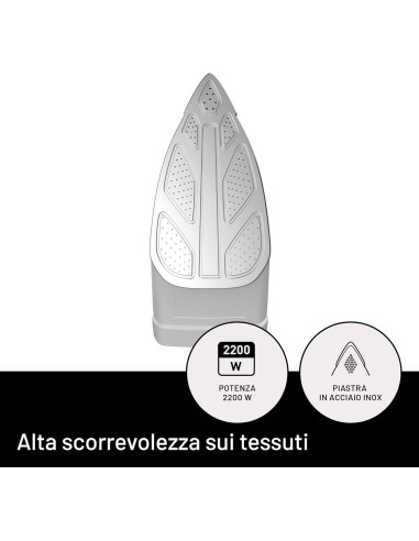 Imetec ZeroCalc Z1 2500 Ferro da Stiro a Vapore, 2200W, Piastra Acc...