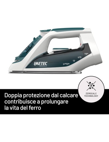 Imetec ZeroCalc Z1 2500 Ferro da Stiro a Vapore, 2200W, Piastra Acc...