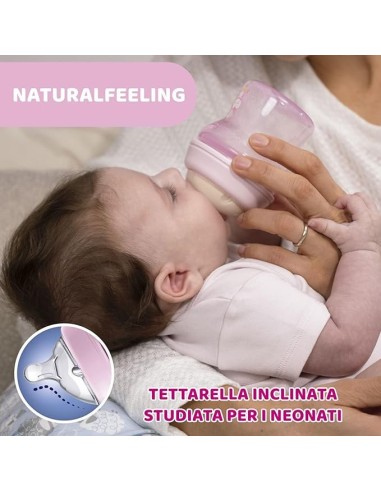 BIBERON - CIUCCETTI - TETTARELLE: vendita online Chicco Natural Feeling Biberon Anticolica 0+ Mesi - 150 ml, Rosa, Tettarella...