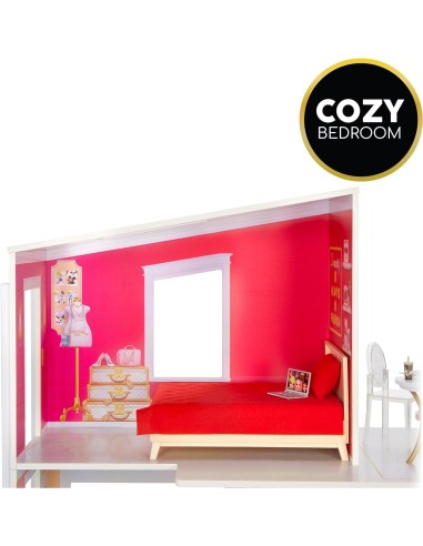 GIOCATTOLO PUBBLICIZZATO: vendita online Rainbow High Townhouse, Casa delle Bambole in Legno, 3 Piani, 5 Stanze, Patio, Ascen...