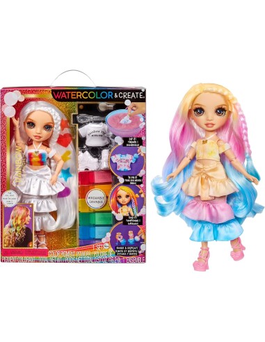 GIOCATTOLO PUBBLICIZZATO: vendita online Rainbow High Watercolour & Create DIY Fashion Doll, Acquerelli Lavabili, Kit Tie-Dye...