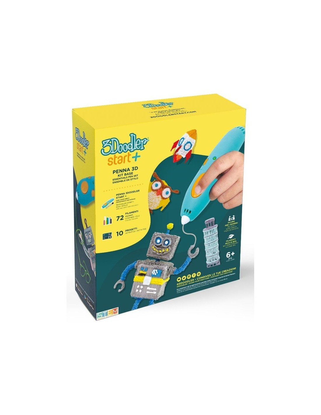 Rocco Giocattoli 3Doodler Start Penna 3D | Penna Creativa e Sicura per Bambini | shop in casa