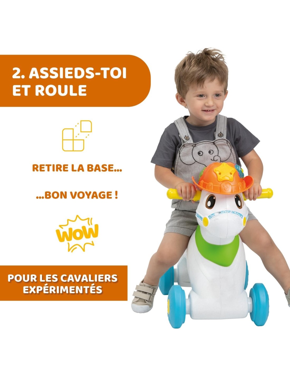 Chicco Baby Rodeo - Cavallo a Dondolo Cavalcabile, Centro Attività Bilingue, Giochi Bambini