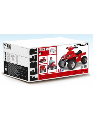 FEBER Quad Racy 6V - Veicolo Elettrico per Bambini, Colore Rosso | shop in casa