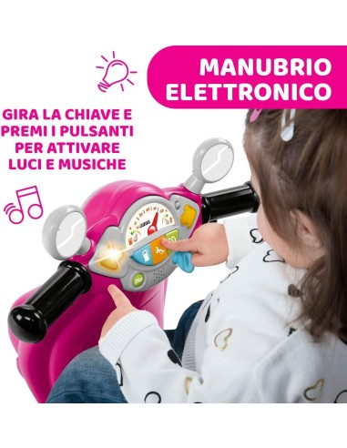 Chicco Vespa Primavera Rosa per Bambini - Moto Cavalcabile con Luci e Suoni