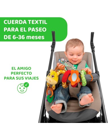 Chicco Fune Passeggio Mrs Giraffa - Spirale Passeggino con Sonaglio e Specchietto