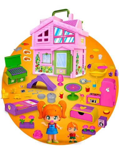Pinypon Valigetta Casa Rosa Pieghevole - Giocattolo con Stanze e Accessori per Bambini 4+ | shop in casa