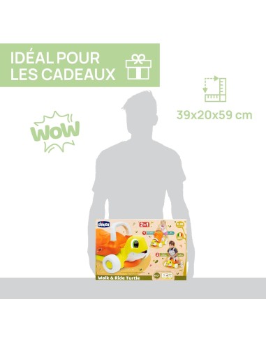 Chicco Walk & Ride Turtle Eco+ - Girello 2-in-1, Cavalcabile, Plastica Riciclata, 9-36 Mesi | shop in casa