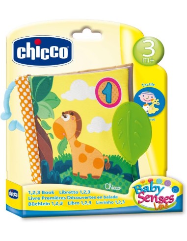 Chicco Libro Neonato Prime Attività 123 - Libro Sensoriale con Giocattoli Pendenti e Tessuto Morbido | shop in casa