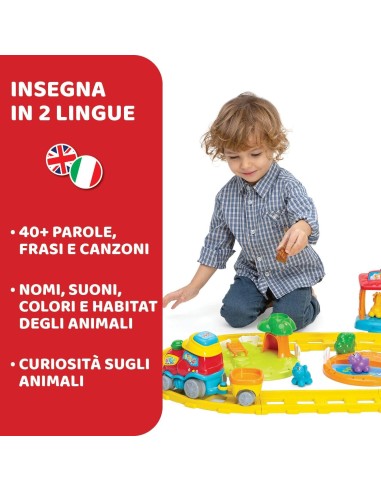 Chicco Treno dell'Avventura Bilingue - Trenino Elettrico con Stazione e Animali | shop in casa