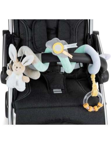 Chicco Gioco Fune Passeggio My Sweet Doudou - Morbido Tessuto Velour, 3 Attività, Agganciabile a Passeggino e Carrozzina, Beige,