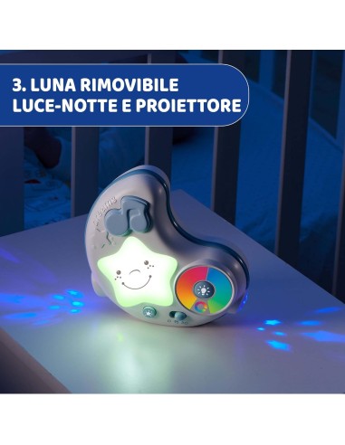 Palestrina dei Colori Azzurra Chicco 3in1 - Palestrina Elettronica con Tappeto, Proiettore e Luce Notturna