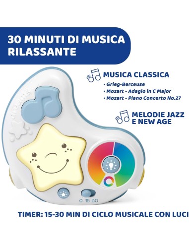 Palestrina dei Colori Azzurra Chicco 3in1 - Palestrina Elettronica con Tappeto, Proiettore e Luce Notturna