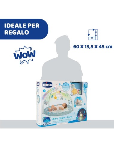 Palestrina dei Colori Azzurra Chicco 3in1 - Palestrina Elettronica con Tappeto, Proiettore e Luce Notturna