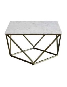 TAVOLINO METALLO ORO PIANO MARMO 70X70X40CM su Shop in Casa