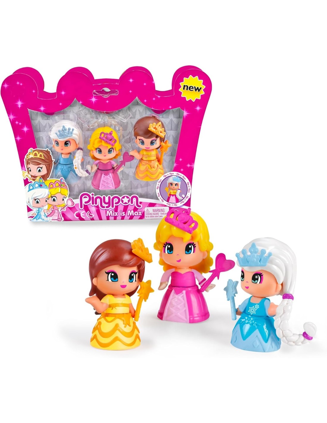 Pinypon Blister 3 Principesse, Personaggi Combinabili | shop in casa