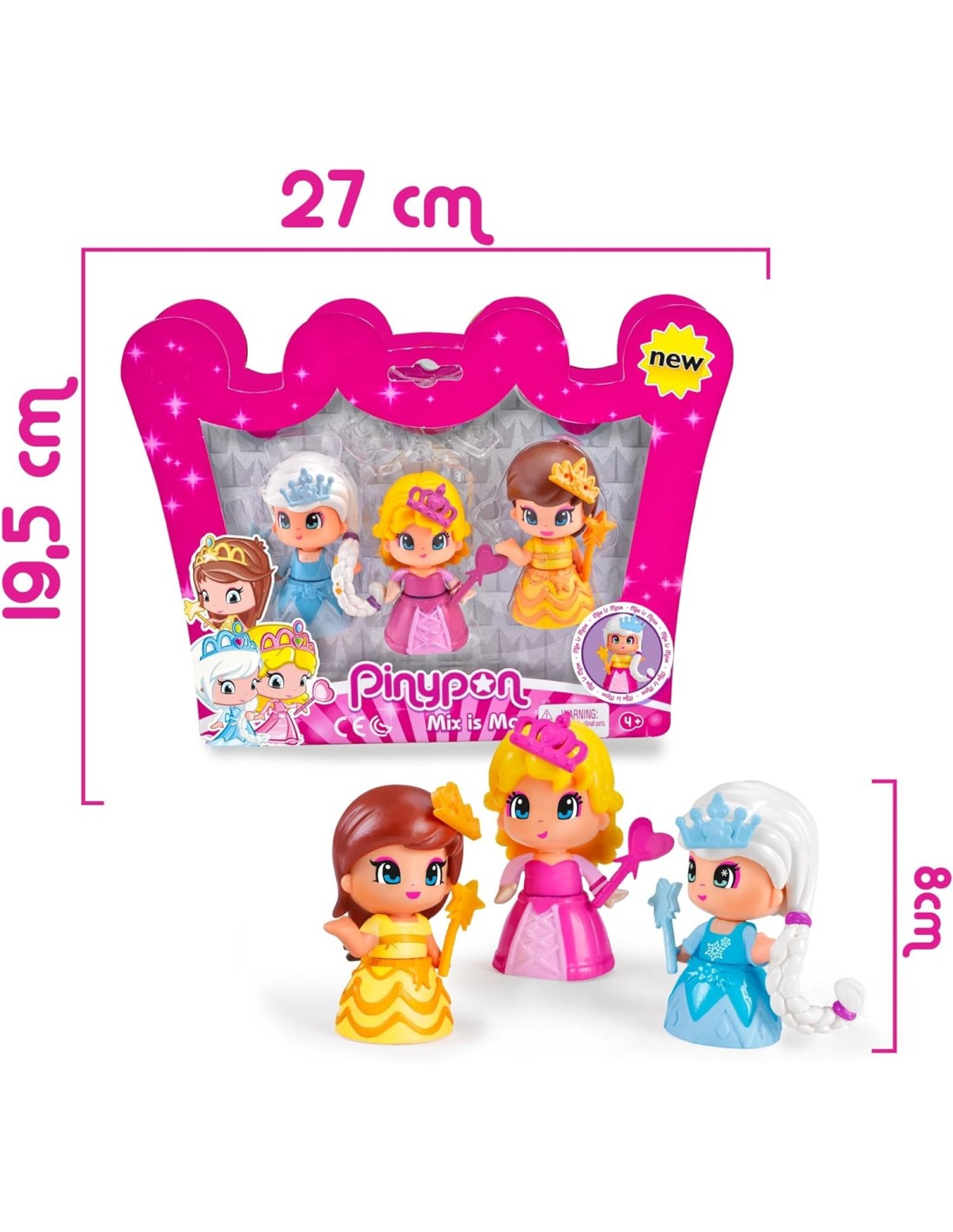 Pinypon Blister 3 Principesse, Personaggi Combinabili | shop in casa