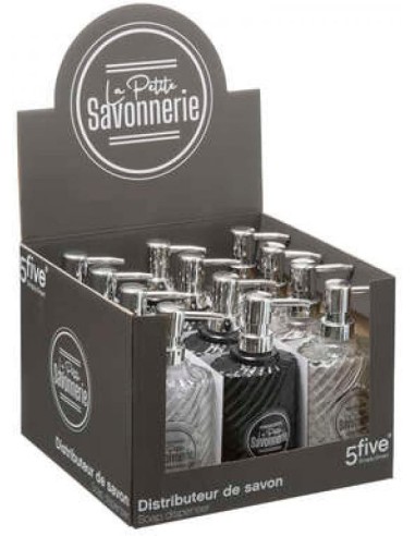 Dispenser di Sapone e Gel in Vetro - Trasparente e Grigio, Elegante e Funzionale,5five su Shop in Casa