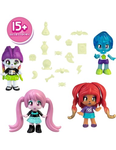 Pinypon Terrific Friends - Vampiro, Ragazza Lupo e Altri Personaggi Brillano al Buio | shop in casa